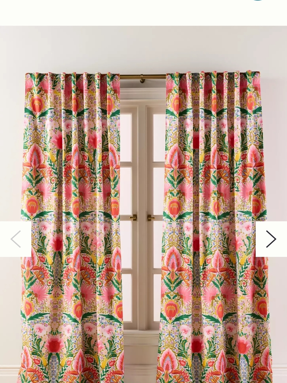 MINDTHEGAP Cotton Printed Susie Q Curtain for Anthropologie 50x96 Two Panels New